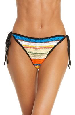 Ganni Stripe Crochet Bikini Bottoms in Beach Stripe Multi