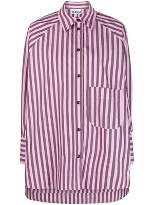 GANNI striped cotton shirt - Pink