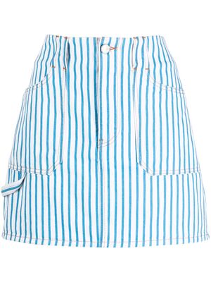 GANNI striped denim skirt - Blue
