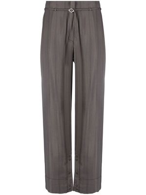 GANNI striped straight-leg trousers - Grey