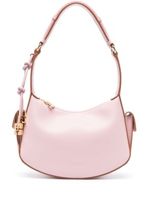 GANNI Swing leather shoulder bag - Pink