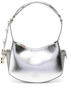 GANNI Swing metallic shoulder bag - Silver