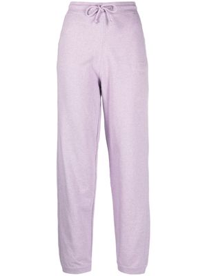 GANNI tapered organic cotton track pants - Purple