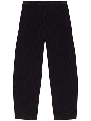 GANNI tapered pinstripe trousers - Black