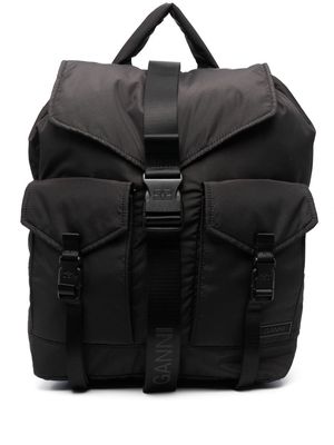 GANNI Tech multi-pocket backpack - Black
