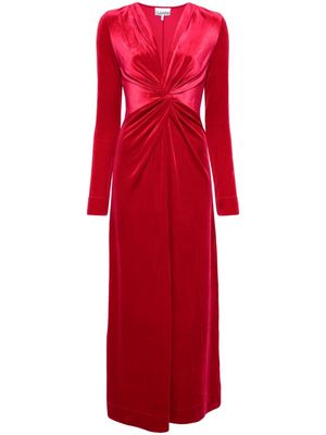 GANNI velvet maxi dress - Red