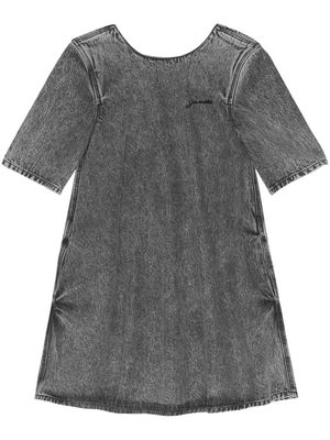 GANNI washed denim A-line mini dress - 055