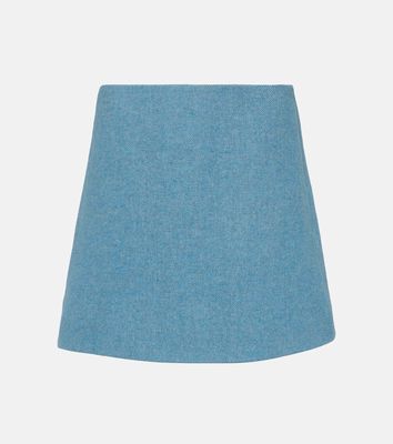 Ganni Wool-blend twill miniskirt