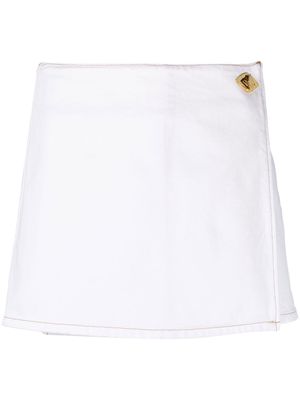 GANNI wrap organic cotton skirt - White