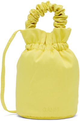 GANNI Yellow Occasion Top Handle Bag