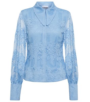 Ganni Zipped lace blouse