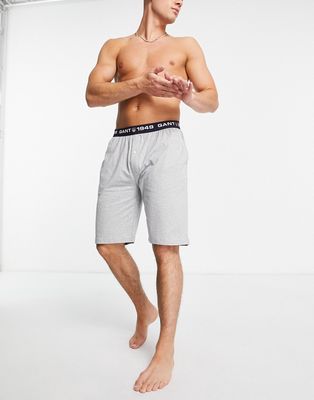 GANT lounge shorts in gray with waistband logo