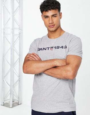 GANT lounge T-shirt in gray with front logo