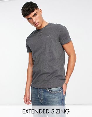 GANT original icon logo t-shirt in charcoal heather-Gray