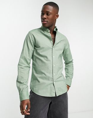 GANT shield logo slim fit oxford shirt buttondown in light green