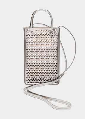 Garance Perforated Metallic Phone Crossbody Bag