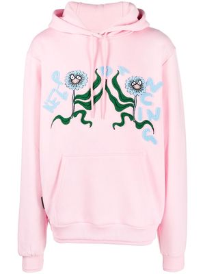 Garbage Tv floral-embroidered hoodie - Pink