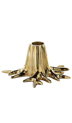 Garden Glory Mini Root Candle Holder in Metallic Gold.