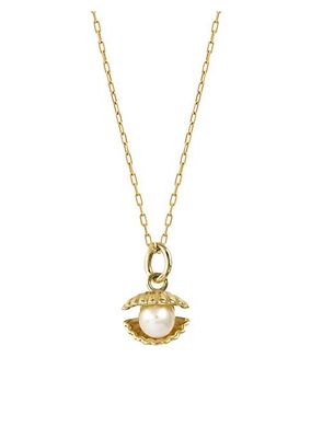 Garden Of Eden 14K Yellow Gold & Natural Freshwater Pearl Clamshell Pendant Necklace