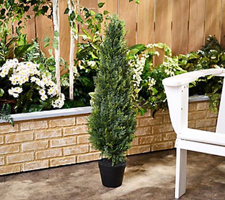 Garden Reflections 36" Tall Outdoor Faux Cypress Tree