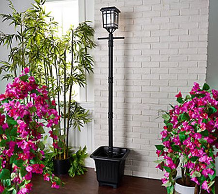 Garden Reflections 75.5" Tall Solar Lamp Post w planter/Stake