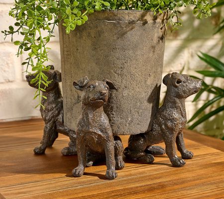 Garden Reflections Dog Shaped 3-pc Risers for Plant Pots