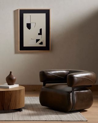 Gareth Leather Swivel Chair