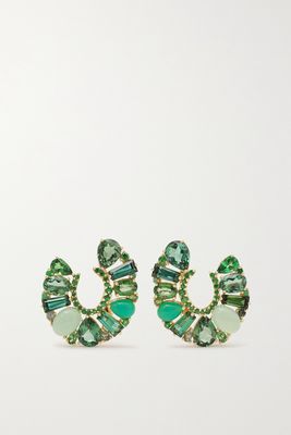 Garrard - Blaze 18-karat Gold Multi-stone Earrings - Green