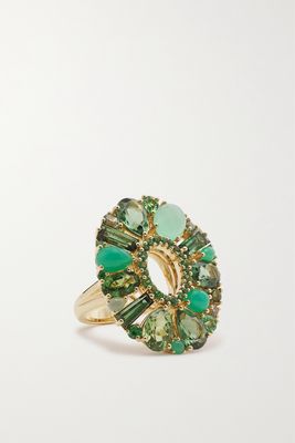 Garrard - Blaze 18-karat Gold Multi-stone Ring - Green