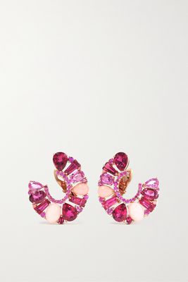 Garrard - Blaze 18-karat Rose Gold Multi-stone Earrings - one size
