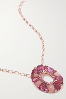 Garrard - Blaze 18-karat Rose Gold Multi-stone Necklace - one size