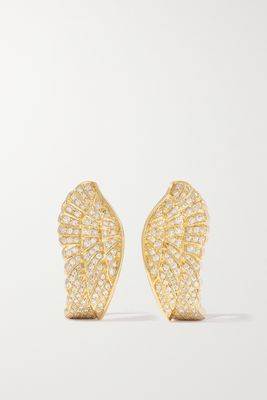 Garrard - Wings Classic 18-karat Gold Diamond Earrings - one size