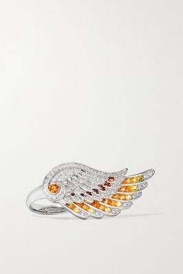 Garrard - Wings Embrace Phoenix 18-karat White Gold, Sapphire And Diamond Ring - 51