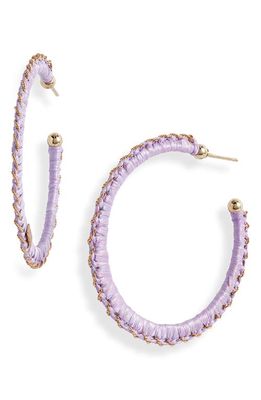 Gas Bijoux Belo Raffia Hoop Earrings in Gold/lavender