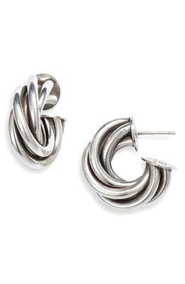 Gas Bijoux Bo Atik Mini Twist Hoop Earrings in Silver 