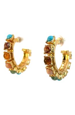 Gas Bijoux Bo Semiprecious Stone Hoop Earrings in Gold