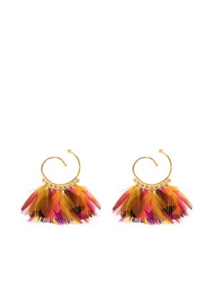 Gas Bijoux Buzios feather-detailing earrings - Gold