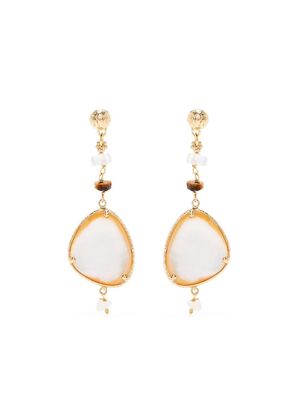 Gas Bijoux Gipsea mother-of-pearl drop earrings - Gold