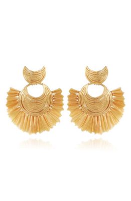 Gas Bijoux Mini Wave Raffia Earrings in Gold/orange