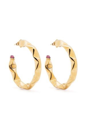 Gas Bijoux Moki cabochon hoop earrings - Gold