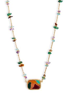 Gas Bijoux Multi Crystal Necklace in Gold Multi