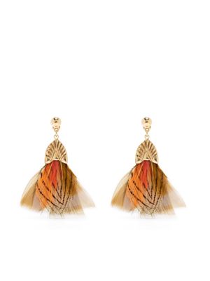 Gas Bijoux Plumette feather-detailing earrings - Gold