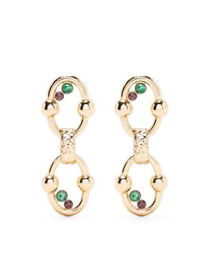 Gas Bijoux Rivage link-detail gemstone earrings - Gold