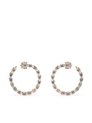 Gas Bijoux Riviera crystal-embellished hoop earrings - Gold