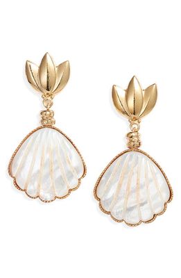 Gas Bijoux Sanibel X O Shell Drop Earrings in White 