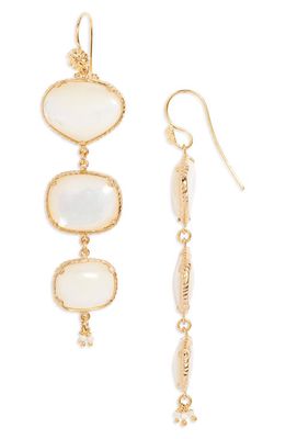 Gas Bijoux Silene Mother-of-Pearl Drop Earrings in White/Gold