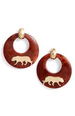 Gas Bijoux Tiger Hoop Earrings in Brown