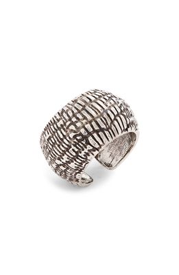 Gas Bijoux Wild Hand Engraved Snakeskin Ring in Silver
