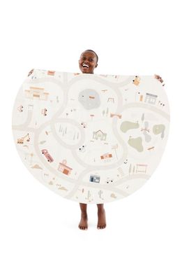 GATHRE Uptown Print Round Leather Play Mat in Commons