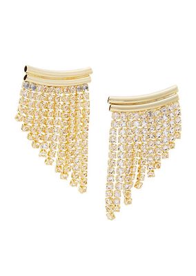 Gatsby 18K-Gold-Plated & Cubic Zirconia Fringe Earrings